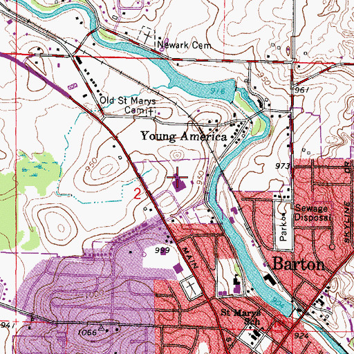 Topographic Map of Moraine Park Technical College - West Bend Campus, WI