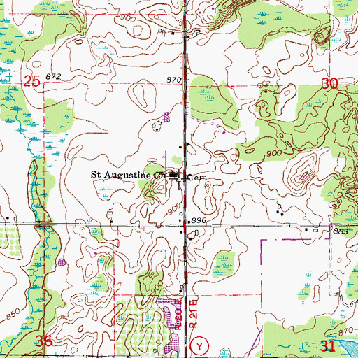 Topographic Map of Saint Augustine Cemetery, WI