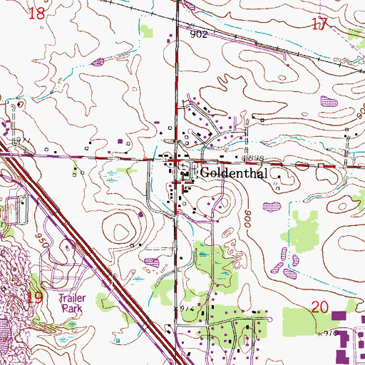 Topographic Map of Saint Boniface School, WI