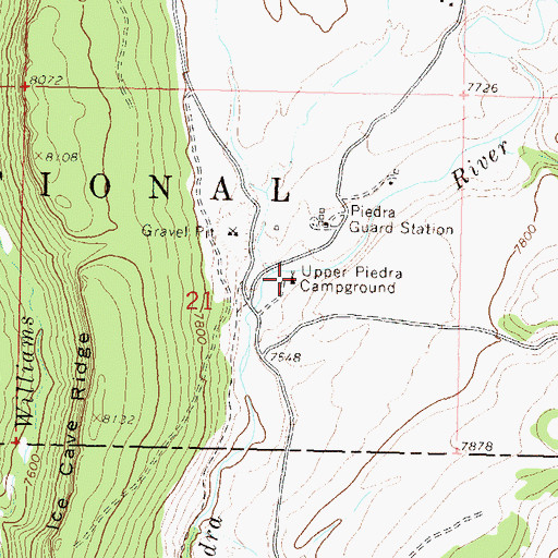 Topographic Map of Upper Piedra Campground, CO