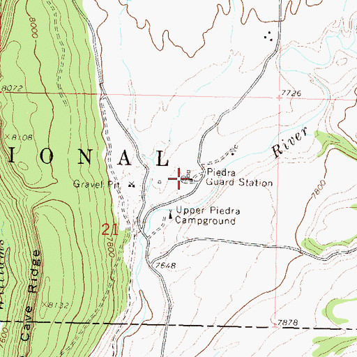 Topographic Map of Piedra Guard Station, CO