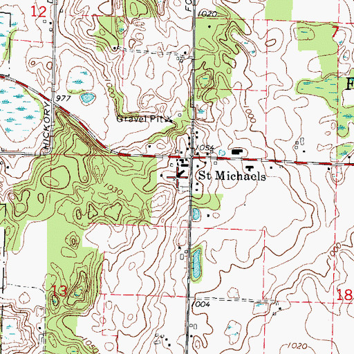 Topographic Map of Saint Michael Catholic Church, WI