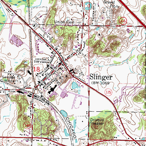Topographic Map of Saint Peter Catholic School, WI