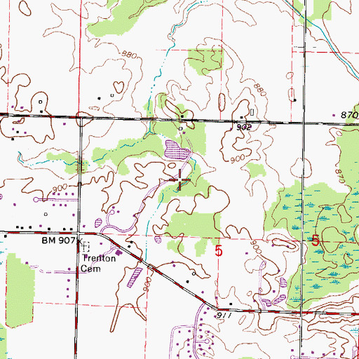 Topographic Map of Sandy Knoll County Park, WI