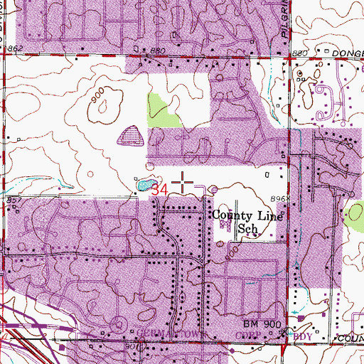 Topographic Map of Spassland Park, WI