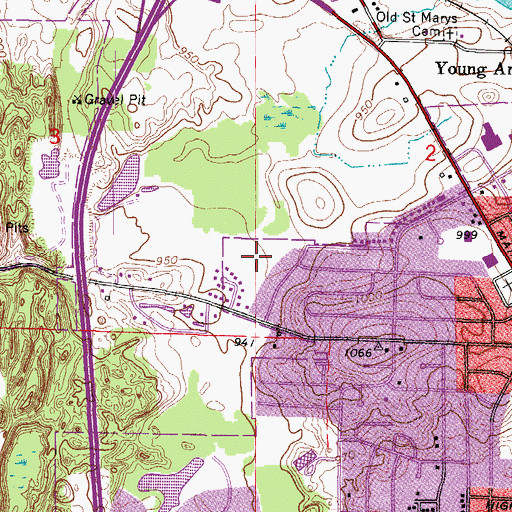 Topographic Map of Sunset Park, WI