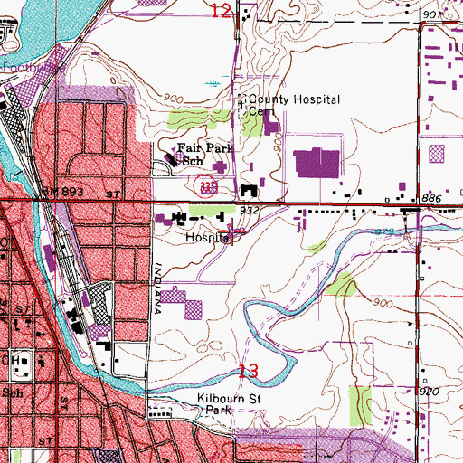 Topographic Map of The Samaritan-Washington County Home, WI