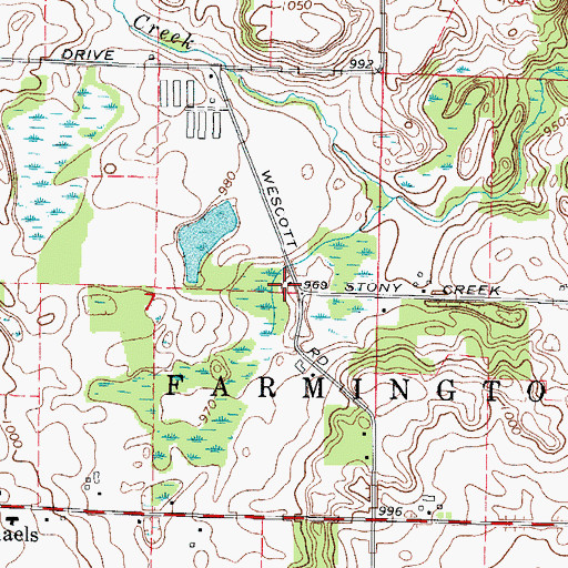 Topographic Map of Washington School (historical), WI