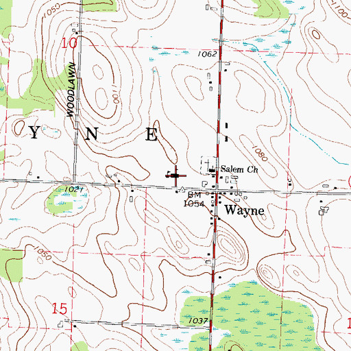 Topographic Map of Wayne Elementary School, WI