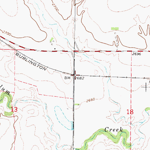 Topographic Map of Kingston, NE
