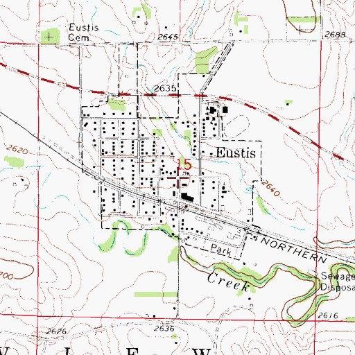 Topographic Map of Eustis Fire and Rescue, NE