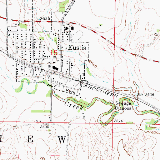 Topographic Map of Eustis, NE