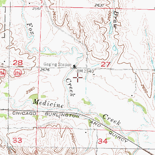 Topographic Map of Arrowhead Meadow Golf Course, NE