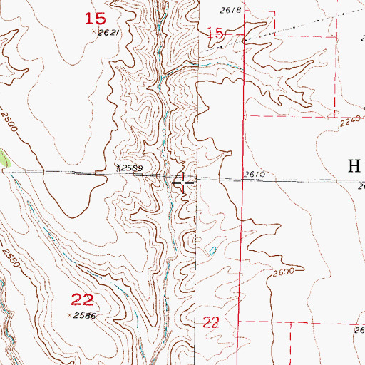 Topographic Map of Township of Horrell, NE