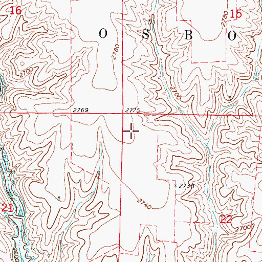 Topographic Map of Township of Osborn, NE