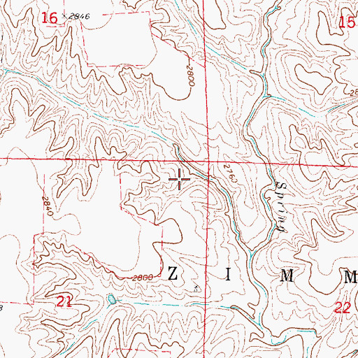 Topographic Map of Township of Zimmer, NE