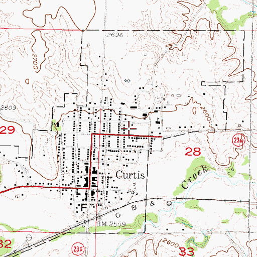 Topographic Map of Curtis Medical Center, NE