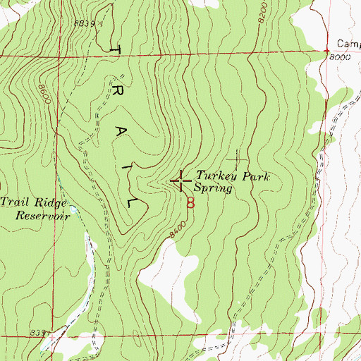 Topographic Map of Turkey Park Spring, CO