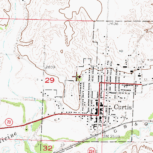Topographic Map of Medicine Valley Elementary School, NE