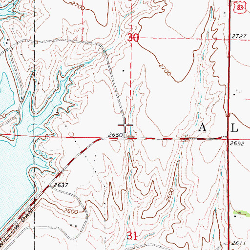 Topographic Map of Willow View Campground, NE