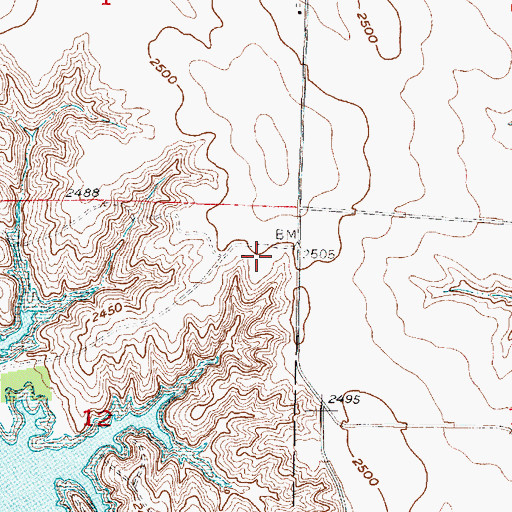 Topographic Map of Trail Twelve Campground, NE