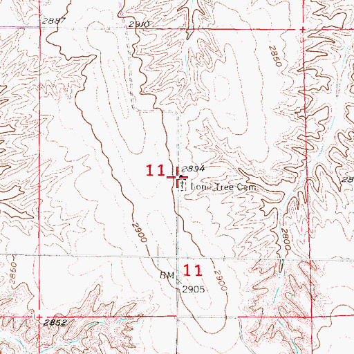 Topographic Map of Lone Tree School (historical), NE