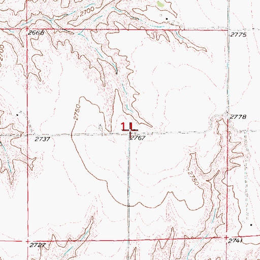 Topographic Map of Center Point School (historical), NE