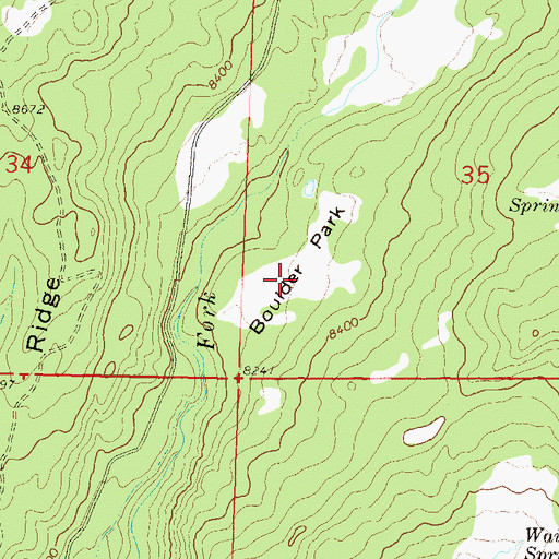Topographic Map of Boulder Park, CO