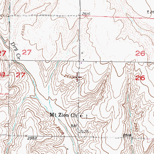 Topographic Map of Sunnyside School (historical), NE