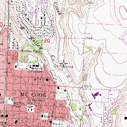 Topographic Map of Heritage Hills Golf Course, NE