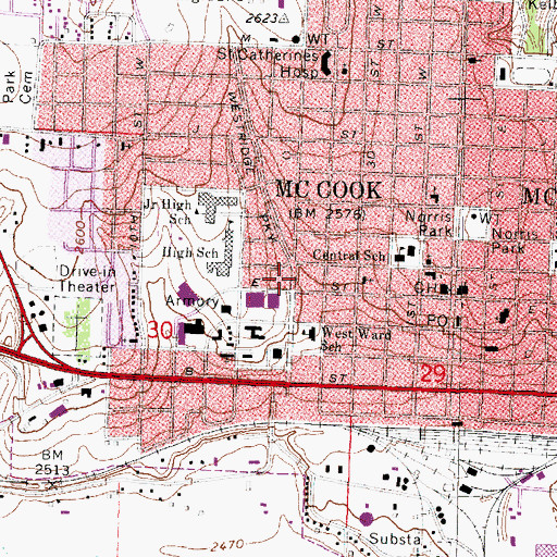 Topographic Map of Elks City Park, NE