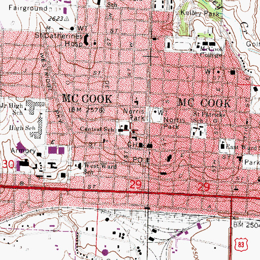 Topographic Map of Christian Science Church, NE