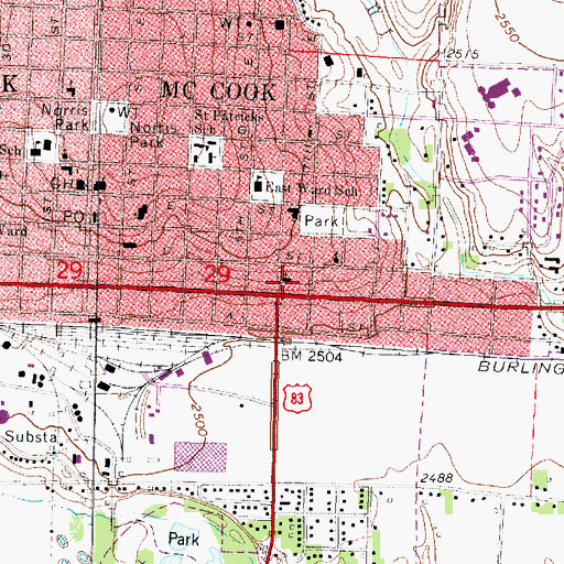 Topographic Map of Valley Baptist Church, NE