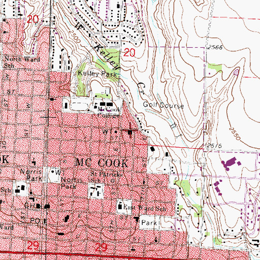 Topographic Map of First Baptist Church, NE