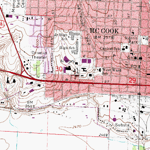 Topographic Map of Seventh Day Adventist Church, NE