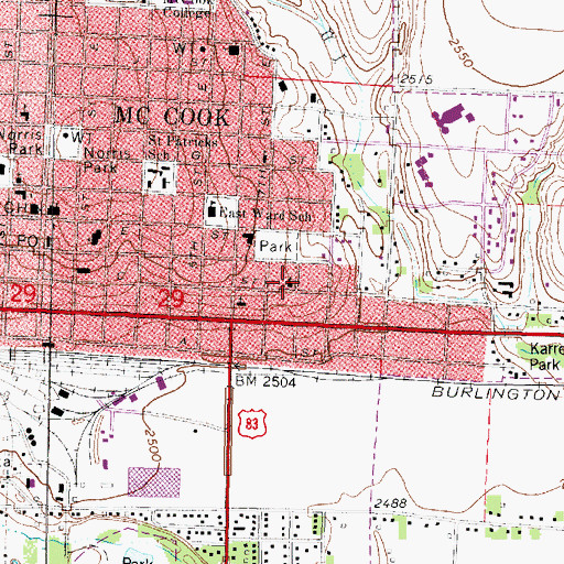 Topographic Map of Assembly of God Church, NE