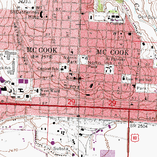 Topographic Map of United Methodist Church, NE