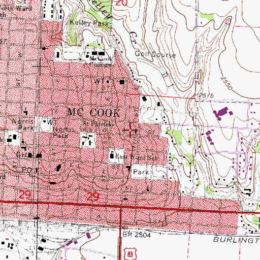 Topographic Map of Church of Christ, NE