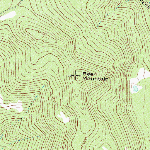 Topographic Map of Bear Mountain, CO