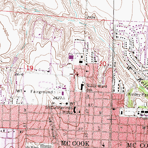 Topographic Map of Egan Park Baptist Church, NE