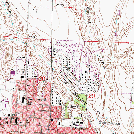 Topographic Map of McCook Christian Church, NE