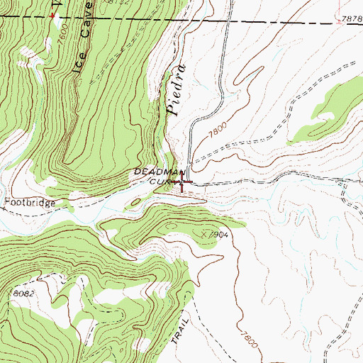 Topographic Map of Deadman Curve, CO