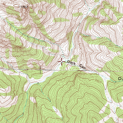 Topographic Map of Dark Canyon, CO