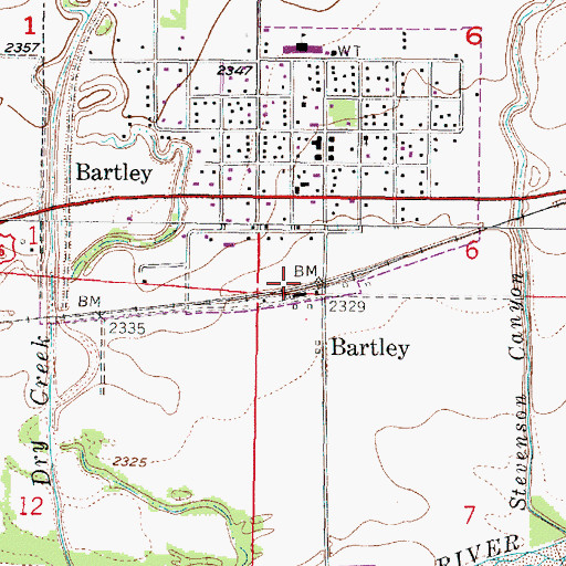 Topographic Map of Bartley, NE