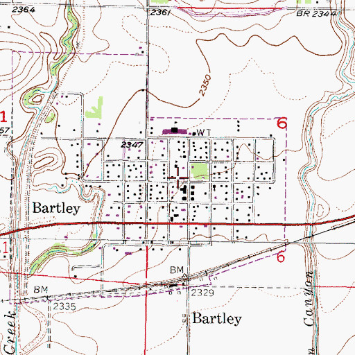 Topographic Map of Bartley Volunteer Fire Department, NE