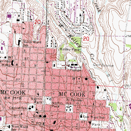 Topographic Map of McMillen Hall, NE