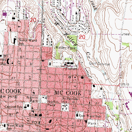 Topographic Map of True Hall, NE