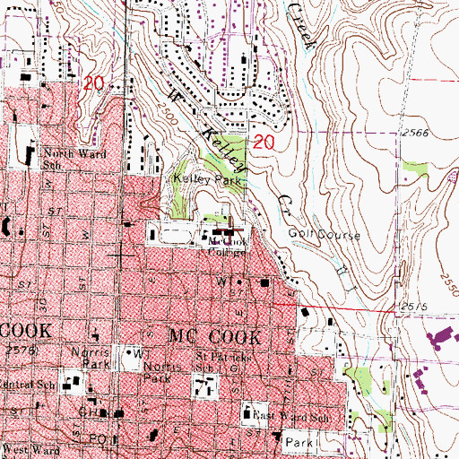 Topographic Map of Wrightstone Fine Arts Building, NE