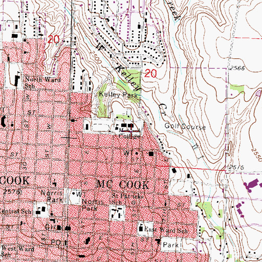 Topographic Map of Walsh-Brady Hall, NE