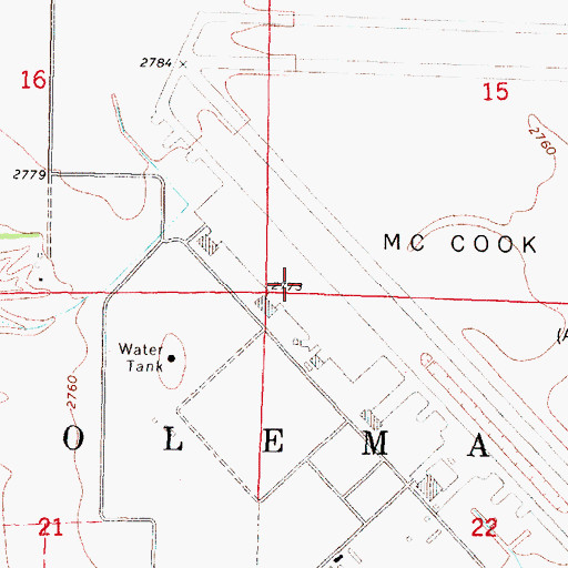 Topographic Map of McCook Army Air Base (historical), NE